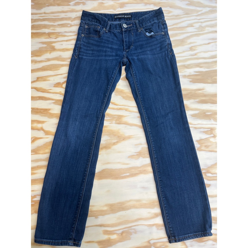 Express Jeans Skinny Low Rise Dark Wash Denim Blue Size 0s